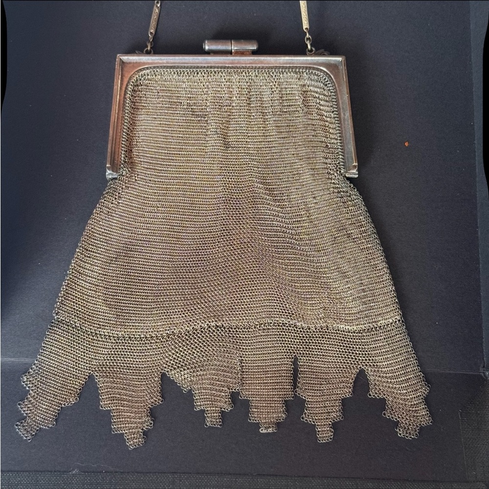 Vintage 925 Sterling Silver Mesh Fringe Evening Purse - Picture 12 of 13